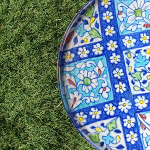 Dizzy with Daisies - Handmade Terracotta Pottery Multipurpose Platter Stunning handcrafted multipurpose pottery platter to add a dash of color to your home! Size: 14 inches approx in diameter