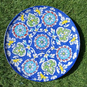 For The Love Of Flowers - Handmade Terracotta Pottery Multipurpose Platter Stunning handcrafted multipurpose pottery platter to add a dash of color to your home! Size: 14 inches approx in diameter
