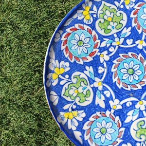 For The Love Of Flowers - Handmade Terracotta Pottery Multipurpose Platter Stunning handcrafted multipurpose pottery platter to add a dash of color to your home! Size: 14 inches approx in diameter