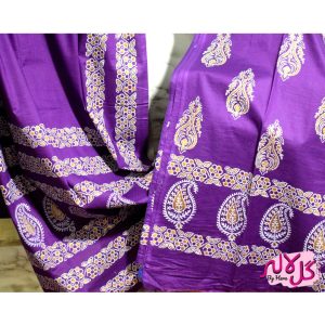 Purple & Gold ll - Shirt Duppata Combo A mix of trend and tradition, The Gold Accented collection gives the ultimate glamourous look for any formal event. Its lightweight and breathable fabric makes it the perfect pick for all your outings. Bound to make you look hot without making you hot!